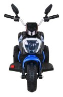 Motorek Fast Tourist na akumulator dla dzieci Niebieski + Audio + Światła + Ekoskóra