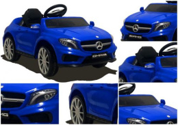Mercedes GLA45 niebieski koła Eva, fotelik Ekoskóra Licencja