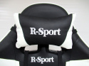 Fotel Gamingowy K4 R-Sport BIAŁO-CZARNY z podnóżkiem+masażer