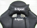 Fotel Gamingowy K4 R-Sport CZARNY z podnóżkiem+masażer