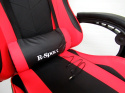 Fotel Gamingowy K4 R-Sport CZERWONO-CZARNY z podnóżkiem+masażer