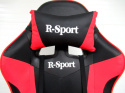 Fotel Gamingowy K4 R-Sport CZERWONO-CZARNY z podnóżkiem+masażer