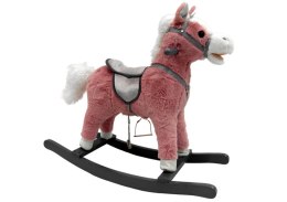 Koń Na Biegunach 74 cm Dźwięki Różowy