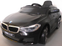 BMW 6GT czarny Miękkie koła Eva, miękki fotelik Licencja