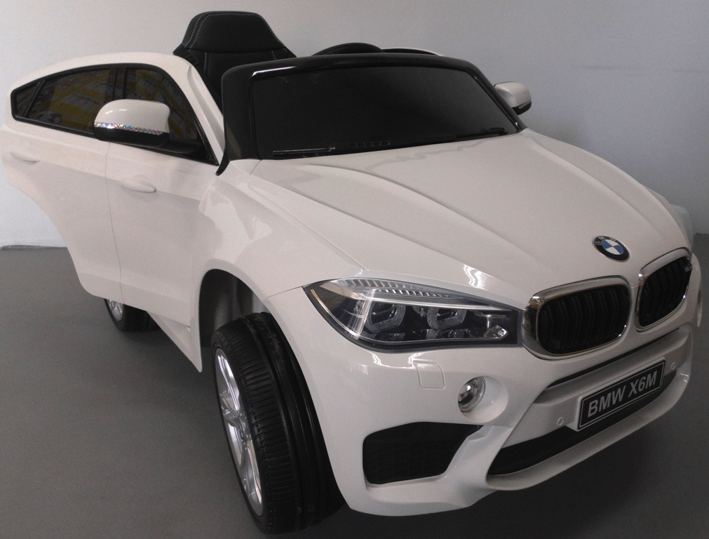 BMW X6M Biały Miękkie koła Eva, miękki fotelik Licencja