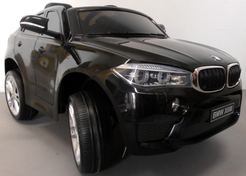 BMW X6M czarny Miękkie koła Eva, miękki fotelik Licencja