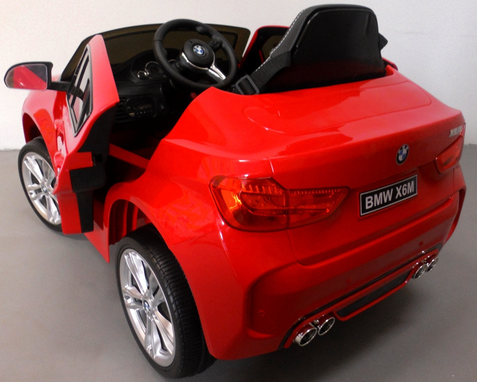 BMW X6M czerwony Miękkie koła Eva, miękki fotelik Licencja
