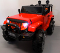 Duży Jeep X3 4x4 czerwony, Miękki Fotelik napęd na 4 koła