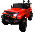 Duży Jeep X3 4x4 czerwony, Miękki Fotelik napęd na 4 koła