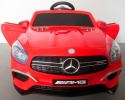 Mercedes SL63 czerwony Miękkie koła Eva, miękki fotelik Licencja