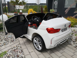 DWUOSOBOWE BMW X6M biały Auto na akumulator do 50KG+pilot+pokrowiec+ekoskóra Piękny!