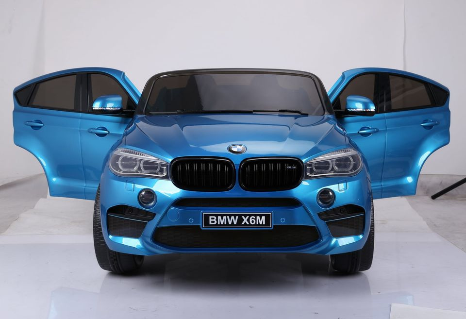 DWUOSOBOWE BMW X6M niebieski Auto na akumulator do 50KG+pilot+pokrowiec+ekoskóra Piękny!