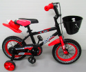 Sportowy rower P6-12 cali CZERWONY Rowerek dziecięcy+koszyk