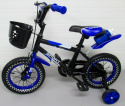 Sportowy rower P6-12 cali NIEBIESKI Rowerek dziecięcy+koszyk