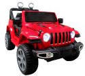 Duży Jeep X4 4x4 czerwony, Miękki Fotelik napęd na 4 koła Bujak