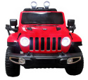 Duży Jeep X4 4x4 czerwony, Miękki Fotelik napęd na 4 koła Bujak