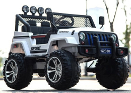 MEGA JEEP SUNSHINE, NAPĘD 4X4, 2X12V ,WOLNY START/ MIĘKKIE KOŁA, BLUETOOTH, RADIO EXCLUSIVE/2388