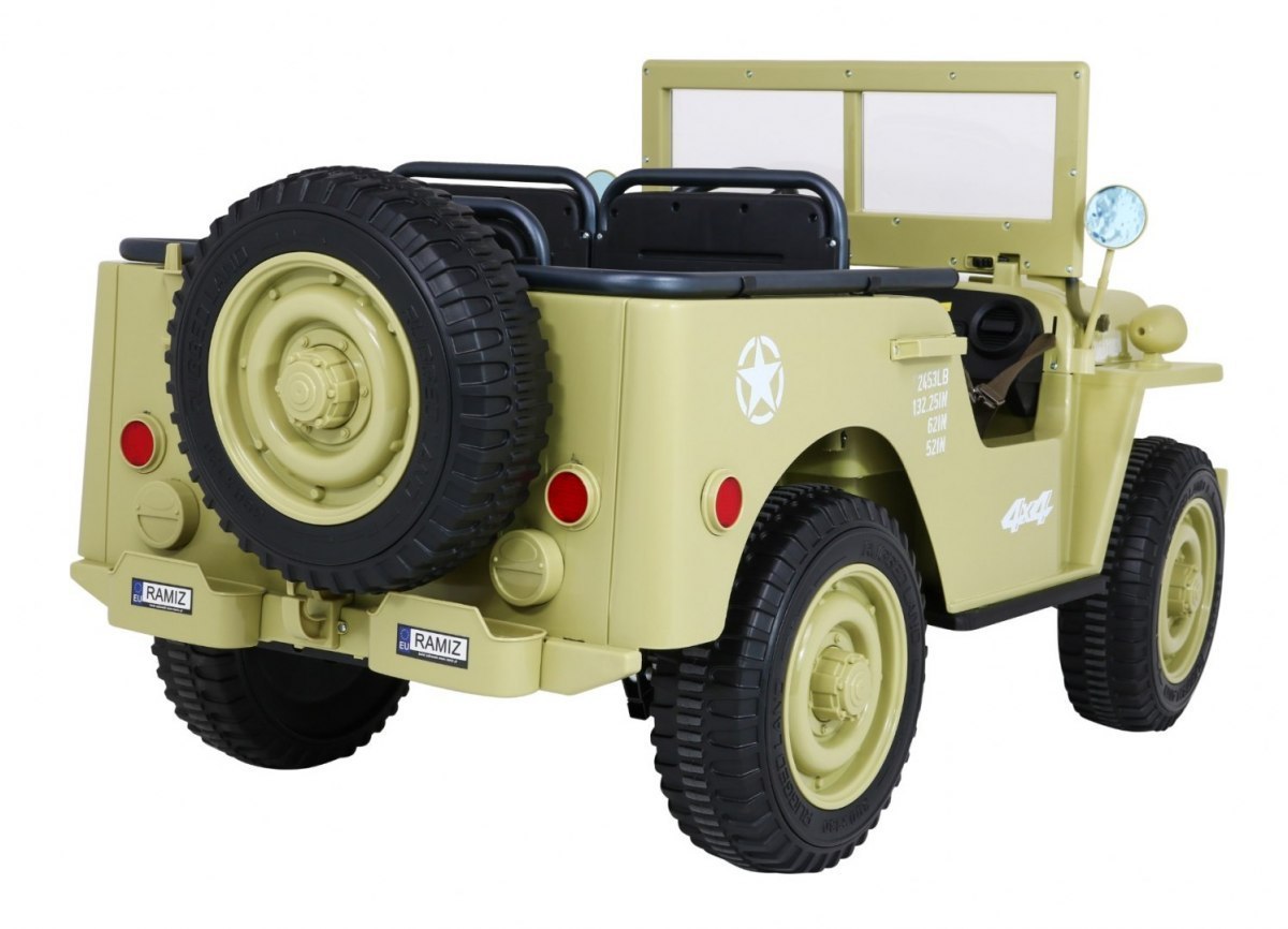Pojazd Retro Wojskowy 3-OSOBOWY 4x4 Matcha